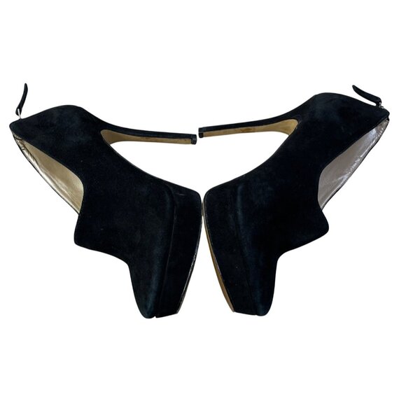 Nine West Feminity Platform Shootie Pump Size 6 Black Suede - Picture 7 of 10